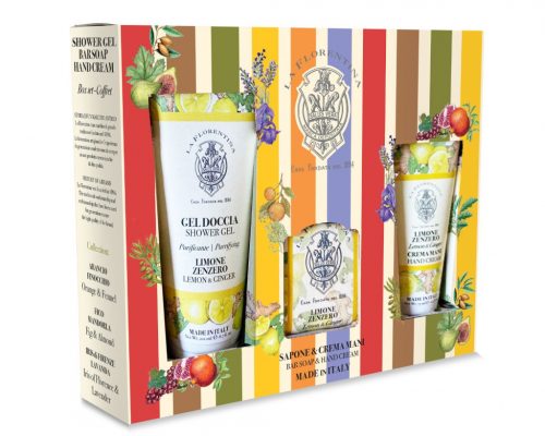 Pachet cadou Mario Fissi Lemon-Ginger Ritual - crema de maini 75 ml + sapun 106 gr + gel de dus 200 ml